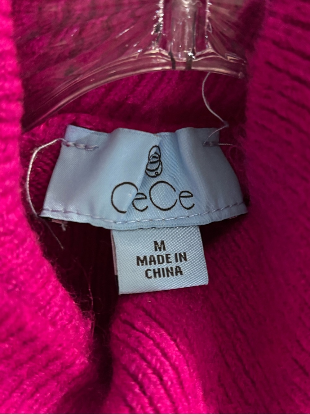 CeCe Women's Bright Fuchsia Turtleneck Sweater - Picture 4 of 5